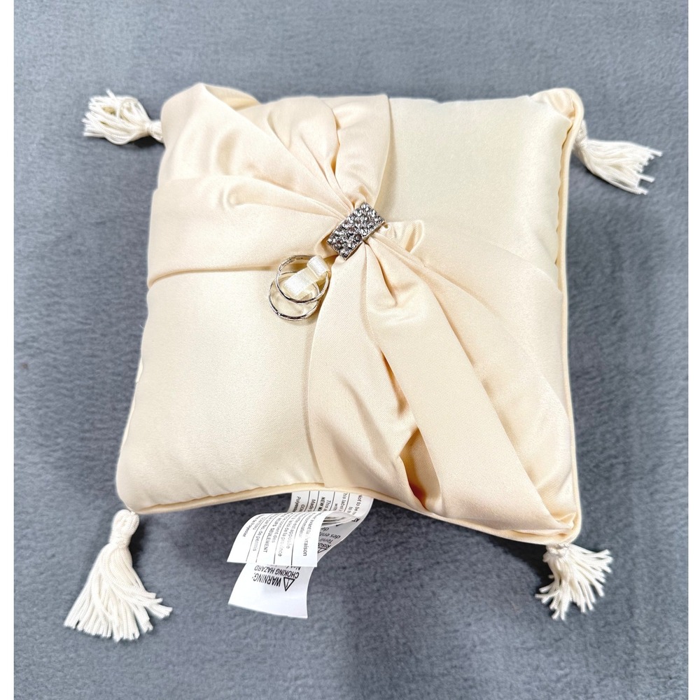 Lillian Rose Wedding Ring Bearer Pillow Ivory Tassel Ribbon Bridal 2013
